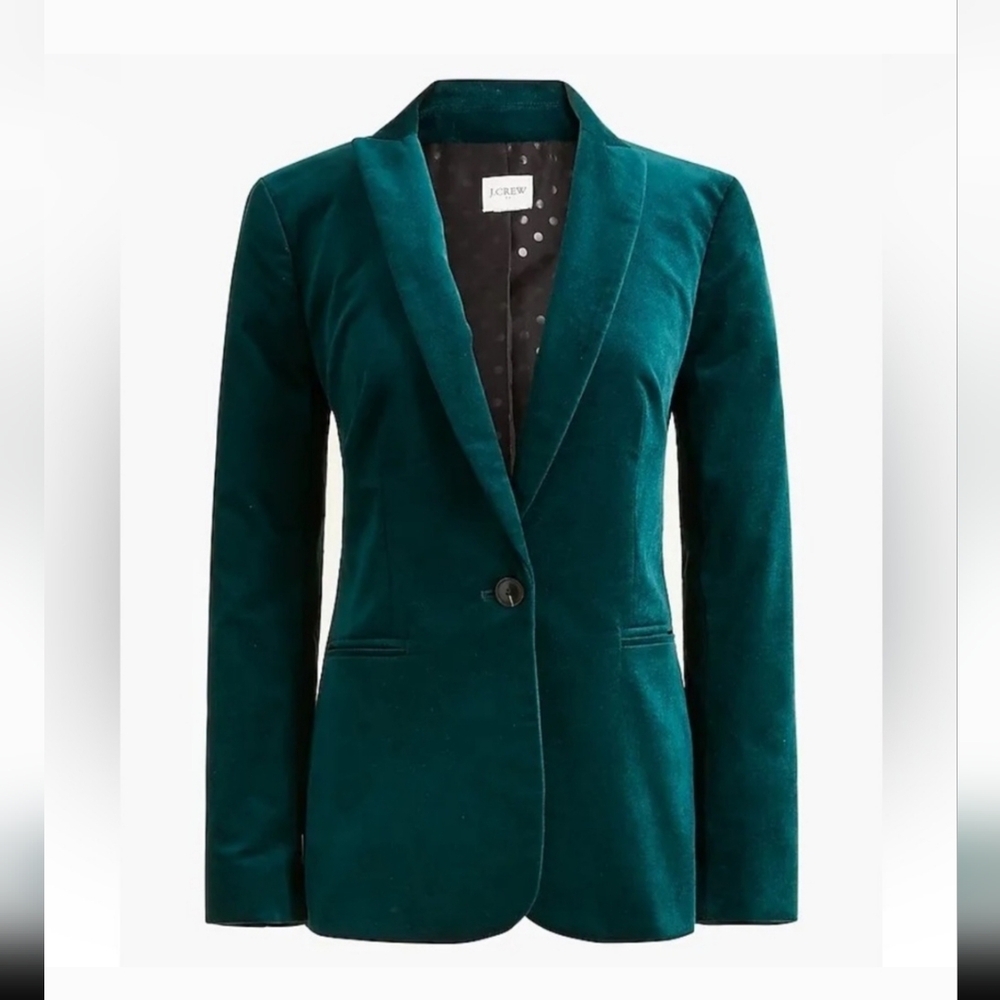 J.Crew Green Velvet Blazer